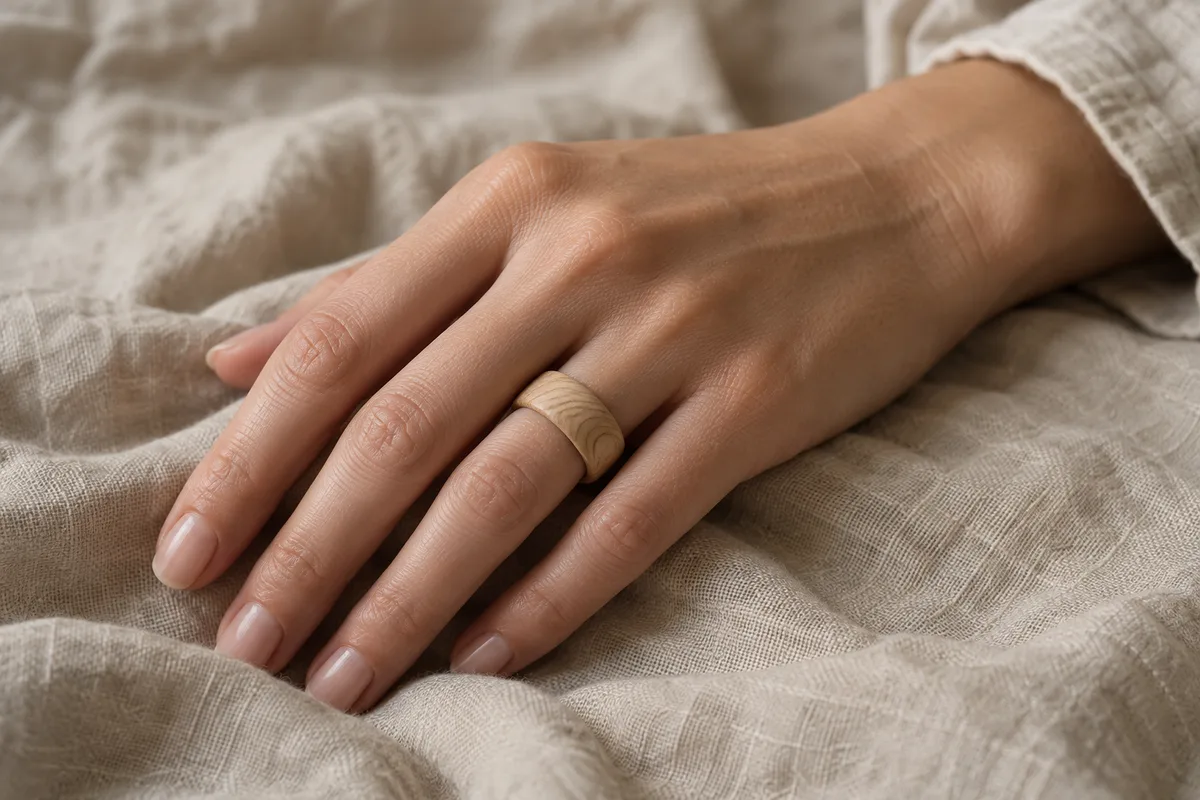 Bague en bois : l'option quand le métal fait rougir le doigt