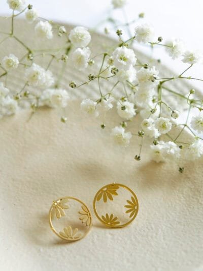 Bijoux de marque française au Havre, création artisanale, BOUCLES D'OREILLES FLEUR