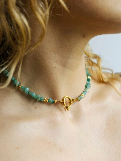 Bijoux de marque française au Havre, création artisanale, COLLIER TIAMO VERT MENTHE