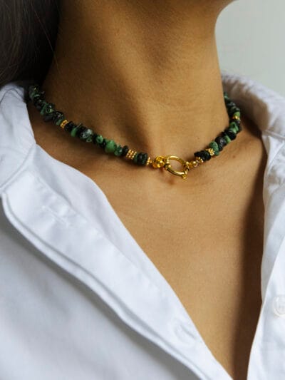 Bijoux de marque française au Havre, création artisanale, COLLIER TIAMO VERT